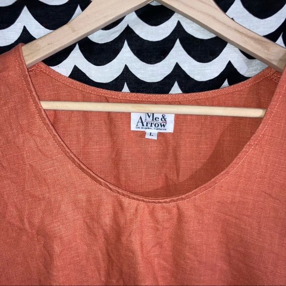 Me and Arrow made in USA linen blend tee sz L - Picture 3 of 3